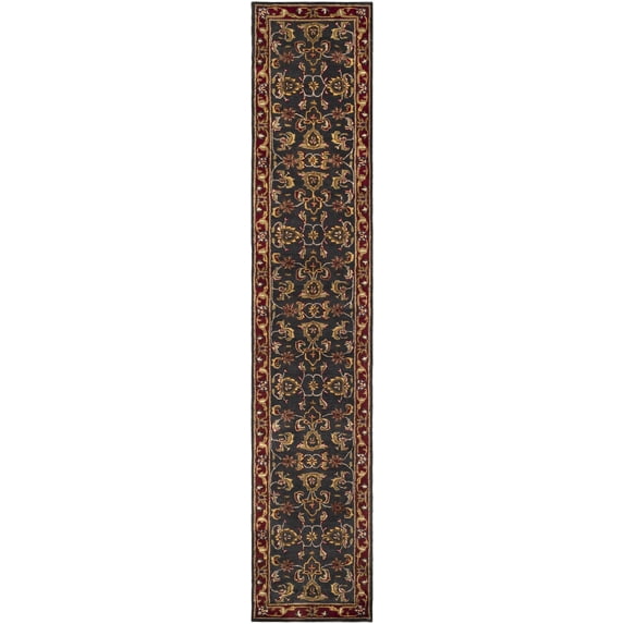 Hauteloom Bunola Wool Hallway, Kitchen Runner Rug - Traditional - Red, Navy, Mustard - 2'3" x 12'