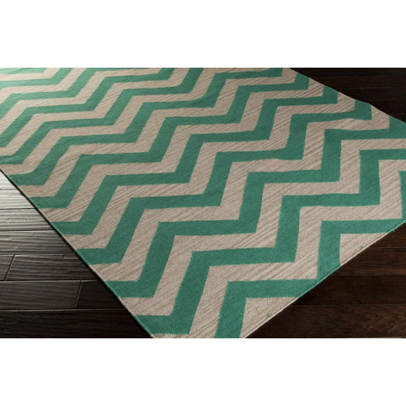 Hauteloom Calamus Wool Living Room, Bedroom Area Rug - Transitional - Light Green, Medium Gray - 2' x 3'