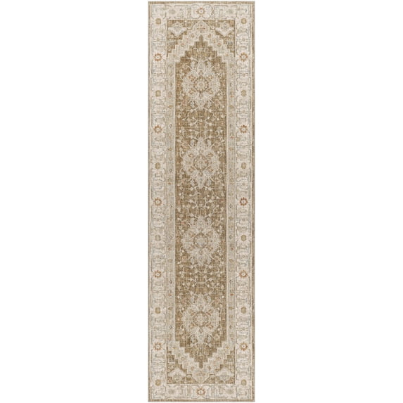 Hauteloom Canadensis Hallway, Kitchen Runner Rug - Traditional - Olive, Sage, Rust - 2'7" x 10'