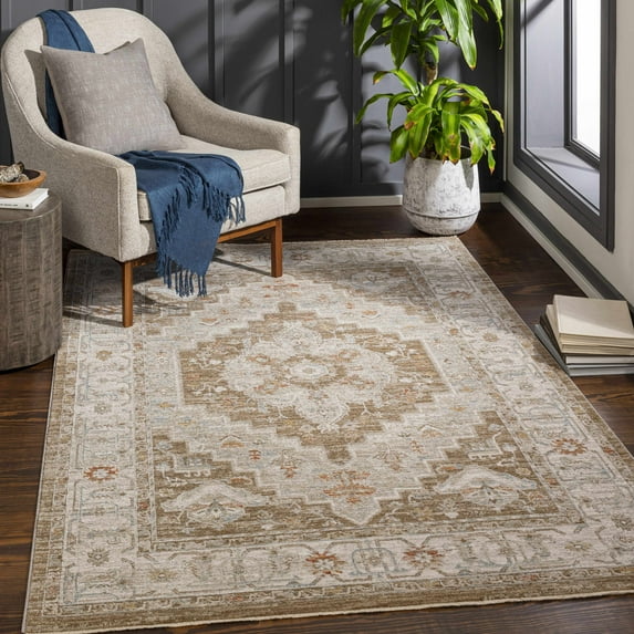 Hauteloom Canadensis Living Room, Bedroom Area Rug - Traditional - Olive, Sage, Rust - 2'7" x 3'11"