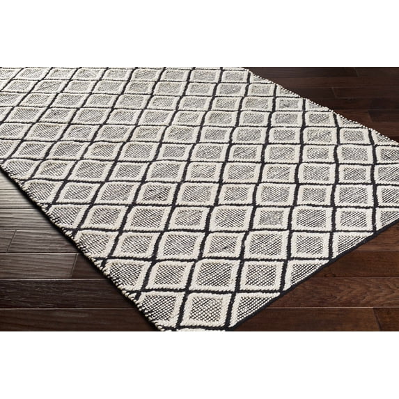 Hauteloom Canturay Jute Living Room, Bedroom Area Rug - Bohemian, Transitional - Black, Cream - 2' x 3'