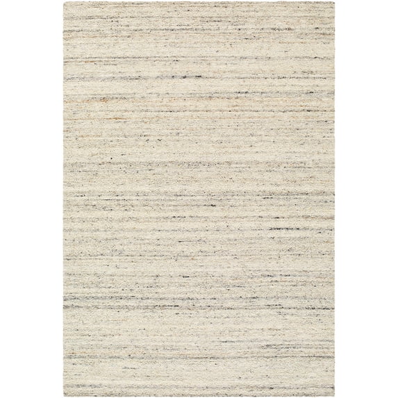 Hauteloom Capote Capote Modern Hand Tufted Natural Fiber Wool Area Rug - Contemporary Abstract Solid Color Carpet for Living Room, Bedroom, Dining Room - Ivory, Gray, Charcoal - 5' x 7'6"