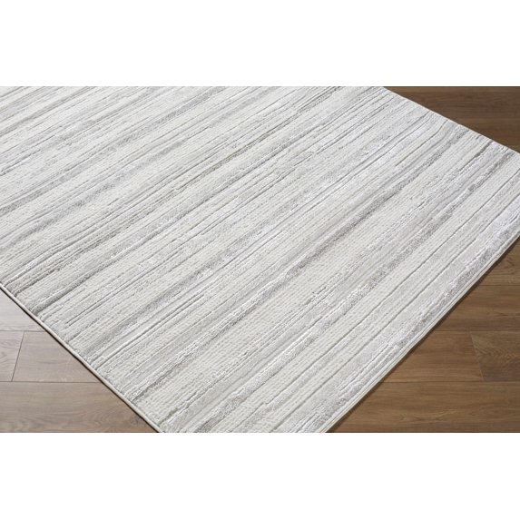 Hauteloom Cardea Living Room, Bedroom Area Rug - Contemporary - Ivory, Cream, Light Gray - 5'3" x 7'