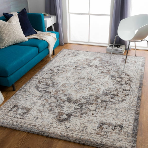 Hauteloom Cardston Living Room, Bedroom Area Rug - High Pile - Gray, Beige, Brown - 7'10" x 10'3"