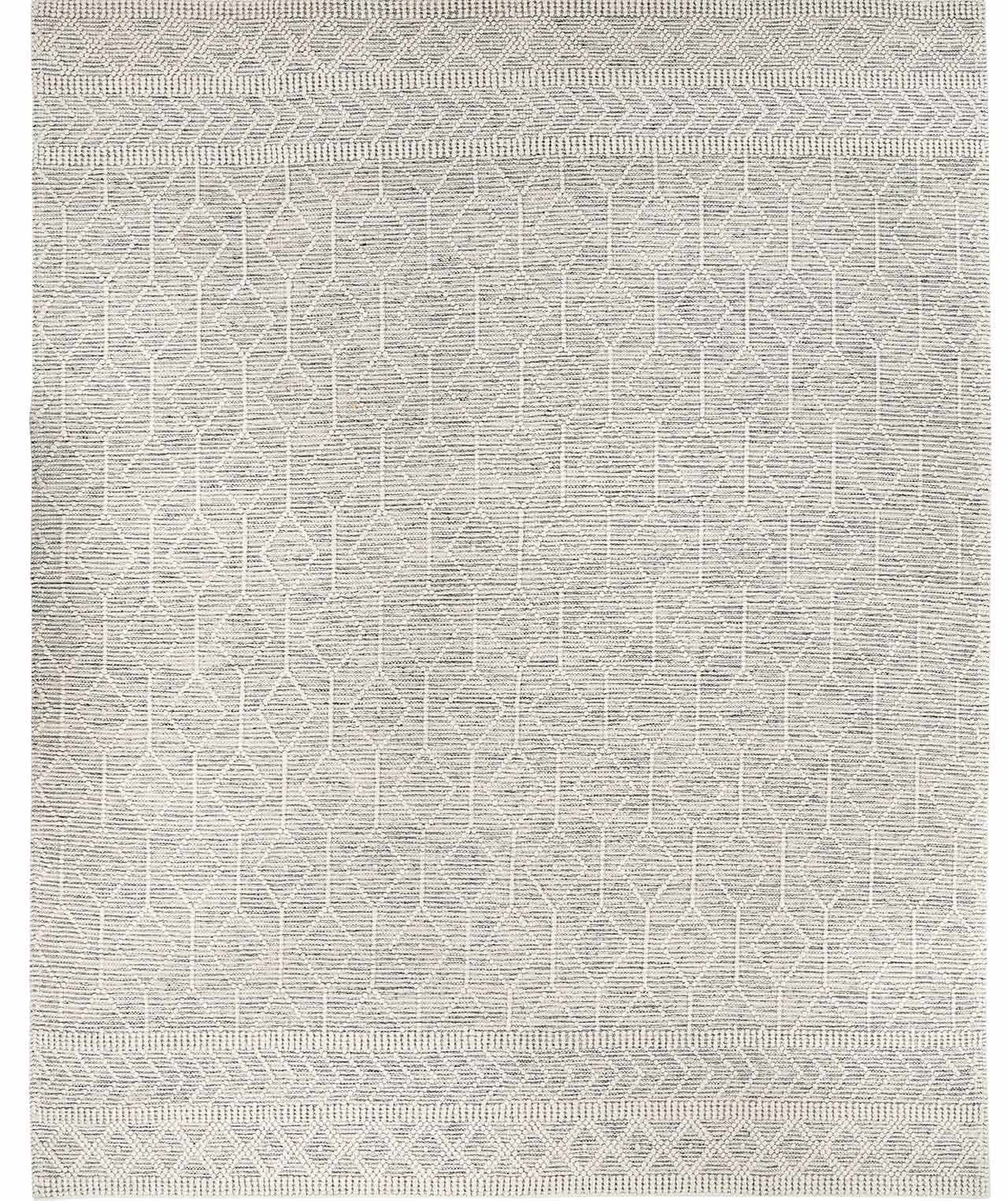 Carolina 5' x 7'6" Black and White Wool Bohemian Area Rug