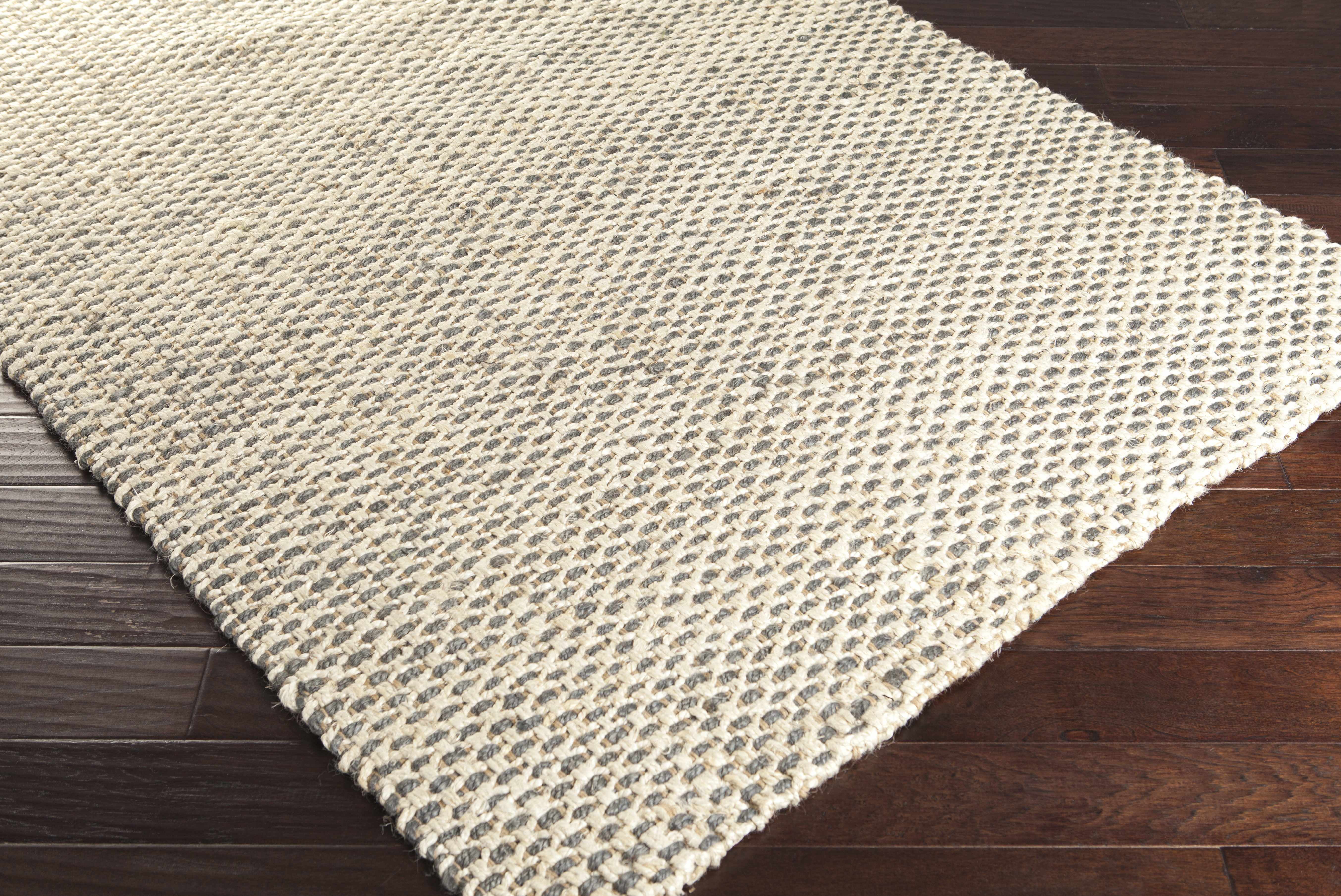 Hauteloom Carrier Jute Living Room, Bedroom Area Rug - Natural Fibers - Charcoal, Ivory - 2' x 3'