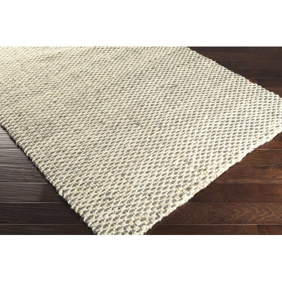 Hauteloom Carrier Jute Living Room, Bedroom Area Rug - Natural Fibers - Charcoal, Ivory - 2' x 3'