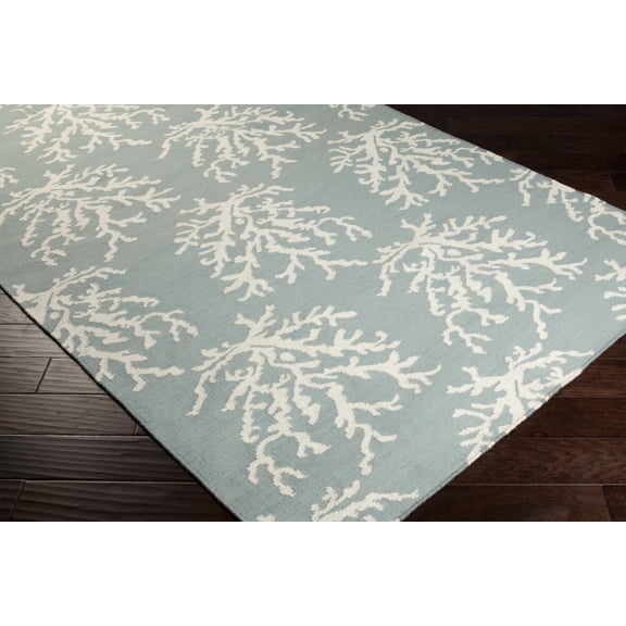 Hauteloom Carversville Wool Living Room, Bedroom Area Rug - Transitional - Ivory, Light Blue - 2' x 3'