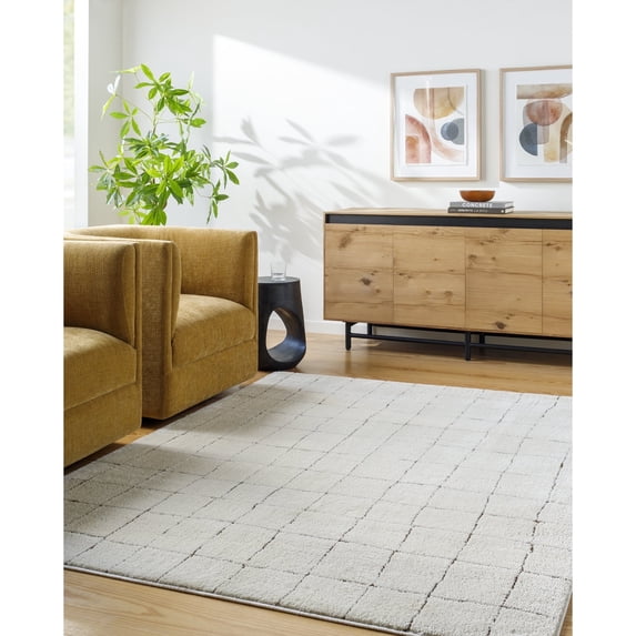 Livabliss x Our PNW Home Cascade Minimalist Area Rug,6'7" x 9',Ivory