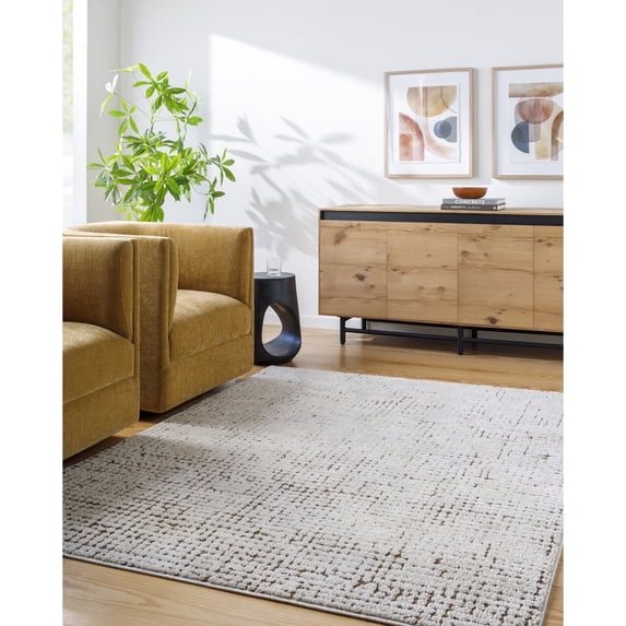 Livabliss x Our PNW Home Cascade Minimalist Area Rug,9'2" x 12',Brown