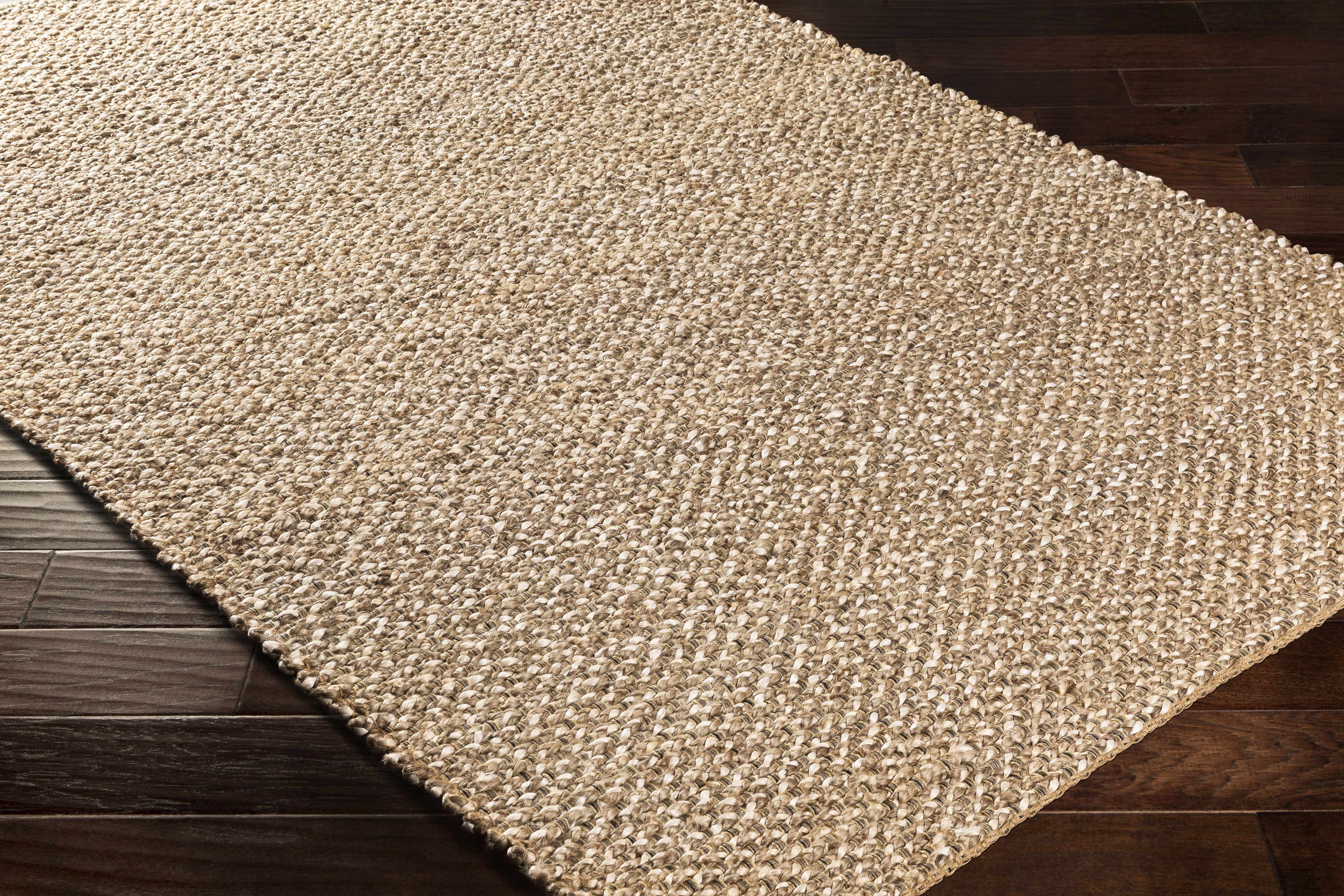 Caspar 2' x 3' Handwoven Black and Light Brown Jute Area Rug