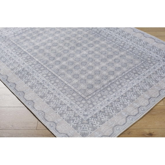 Hauteloom Solara Living Room, Bedroom Machine Washable Area Rug - Traditional, Transitional - Green, Olive, White - 2' x 2'11"
