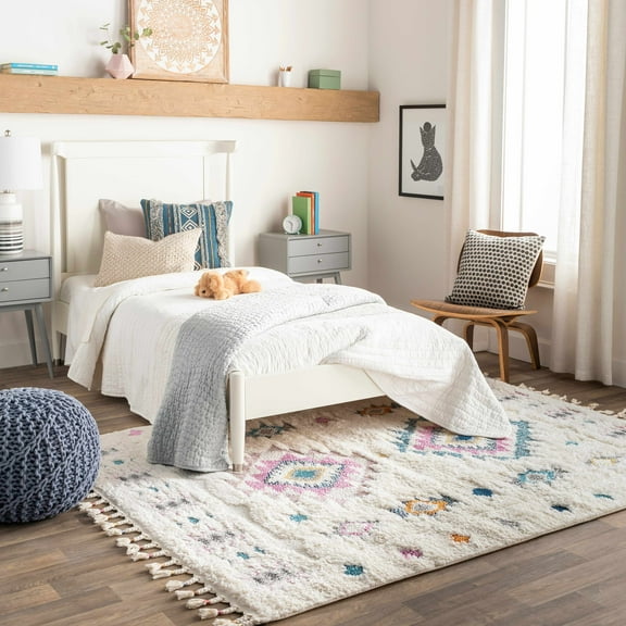 Hauteloom Catungan Living Room, Bedroom Area Rug - Bohemian, Transitional - Plush Pile - Blue, Aqua, Lavender - 18" x 18" Sample