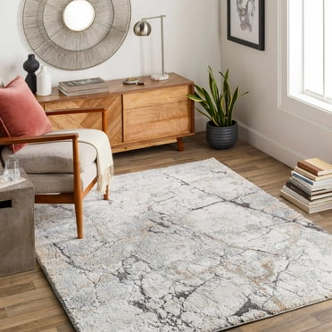 Hauteloom Cavetown Living Room, Bedroom Area Rug - High Pile - Gray, Ivory - 7'10" x 10'3"