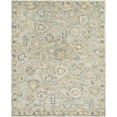 thumbnail image 1 of Hauteloom Cedric Boho Hand Tufted Natural Fiber Wool Area Rug - Traditional Floral Carpet for Living Room, Bedroom, Dining Room - Light Silver, Off White, Pearl - 8' x 10', 1 of 7