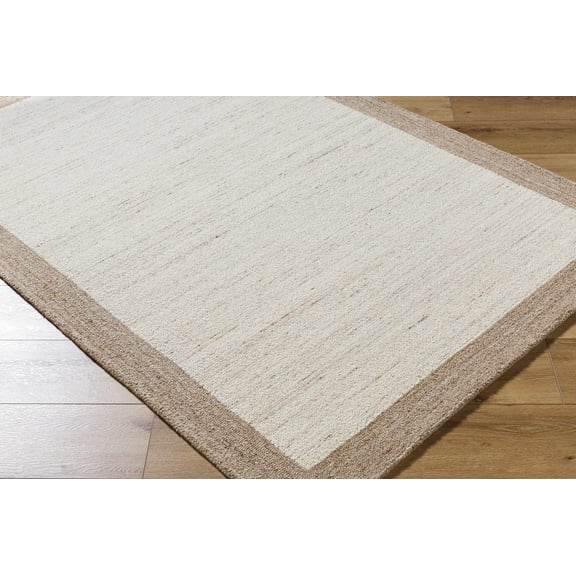 Hauteloom Chasen Wool Living Room, Bedroom Area Rug - Traditional, Transitional - Beige, Sandstone, Cream - 5' x 7'6"