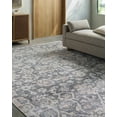 thumbnail image 1 of Hauteloom Legacy Living Room, Bedroom Machine Washable Area Rug - Traditional - Navy Blue, Orange, Off White - 6'7" x 9', 1 of 8