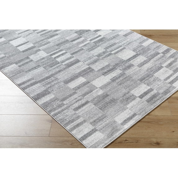 Hauteloom Cherie Living Room, Bedroom Area Rug - Contemporary - Metallic Silver, Silver Gray, Light Silver - 6'11" x 9'
