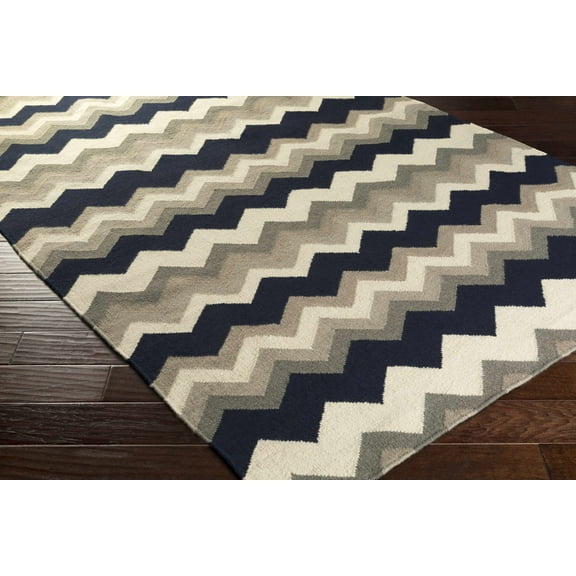 Hauteloom Cherry Wool Hallway, Kitchen Runner Rug - Contemporary - Charcoal, Teal, Gray - 2'6" x 8'
