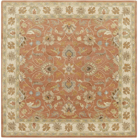 Hauteloom Cherryfield Wool Living Room, Bedroom Area Rug - Traditional - Orange, Brown, Red - 4'