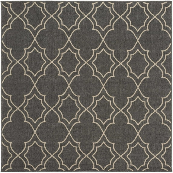 Hauteloom Chertsey Living Room, Bedroom Patio Outdoor Area Rug - Indoor/Outdoor - Black, Brown - 7'3"