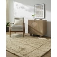 thumbnail image 1 of Hauteloom Chesna Boho Hand Tufted Natural Fiber Wool Shag Area Rug - Modern Geometric Abstract Carpet for Living Room, Bedroom, Dining Room - High Pile - Beige, Taupe, Sandstone - 9' x 12', 1 of 7