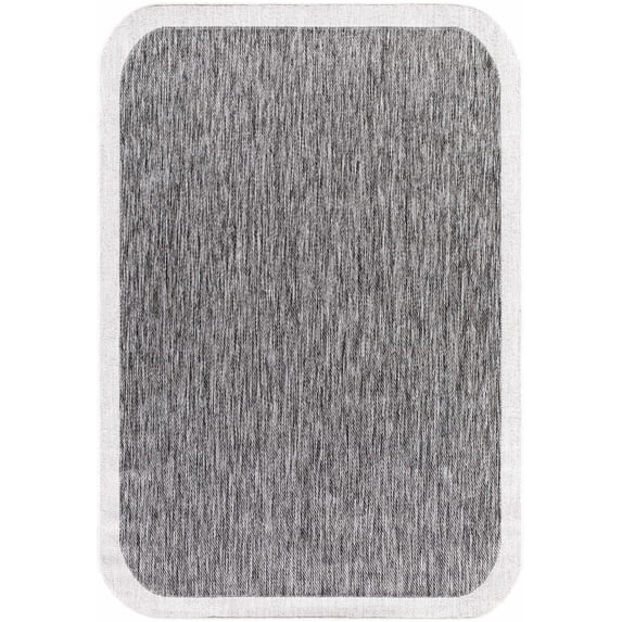 Hauteloom Chetan Living Room, Bedroom Patio Outdoor Area Rug - Traditional - Charcoal, Cream - 2'4" x 3'9"