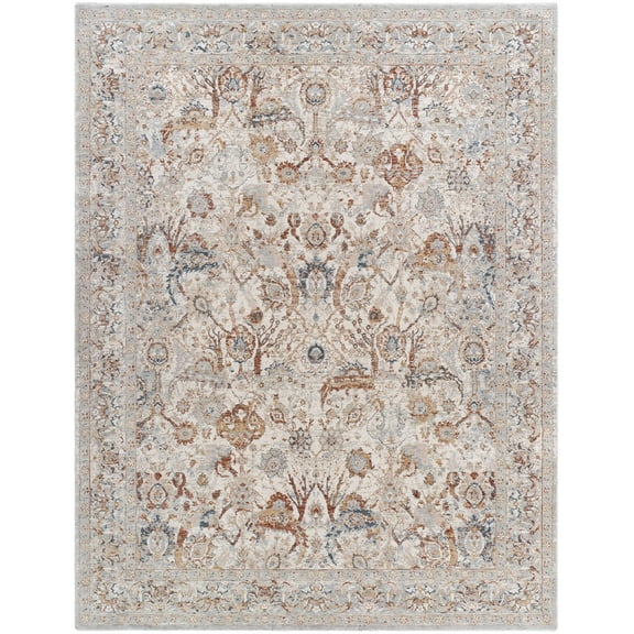 Hauteloom Chikao Hallway, Kitchen Runner Rug - Traditional - Cream, Slate Blue, Beige - 2'7" x 10'