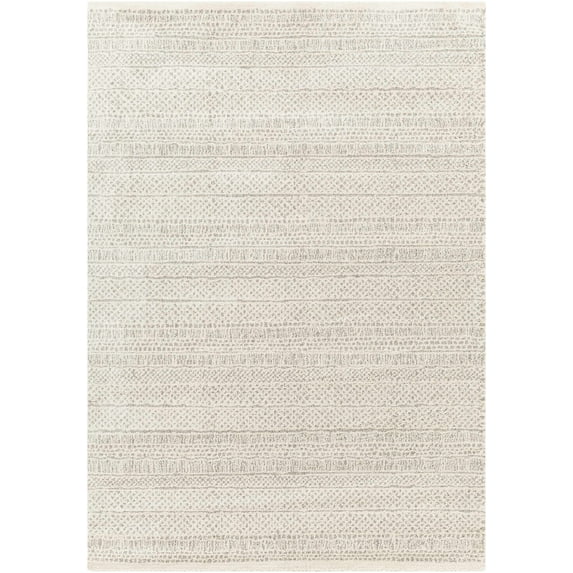 Hauteloom Cinco Living Room, Bedroom Area Rug - High Pile - Beige, Gray, Brown - 5'3" x 7'3"