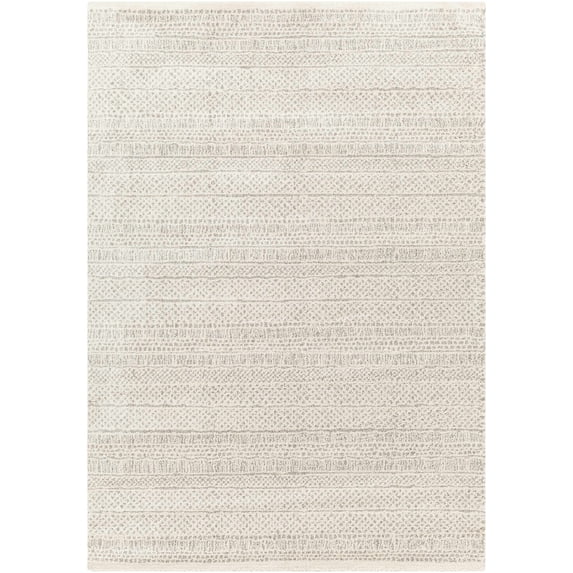 Hauteloom Cinco Living Room, Bedroom Area Rug - High Pile - Beige, Gray, Brown - 6'7" x 9'6"