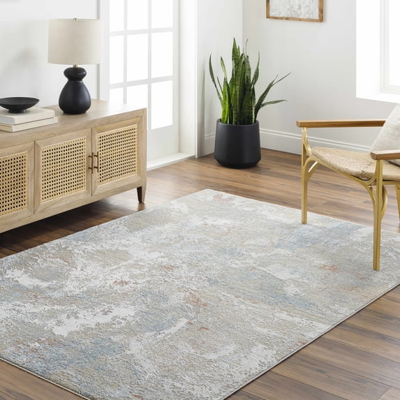 Hauteloom Cindy Living Room, Bedroom Area Rug - Gray, Brown - 2'7" x 4'
