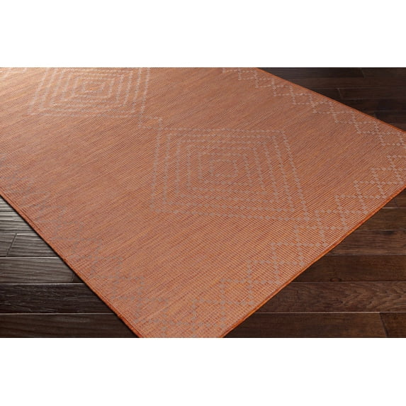 Hauteloom Clackwell Living Room, Bedroom Patio Outdoor Area Rug - Bohemian, Transitional - Burnt Orange - 5'1" x 7'
