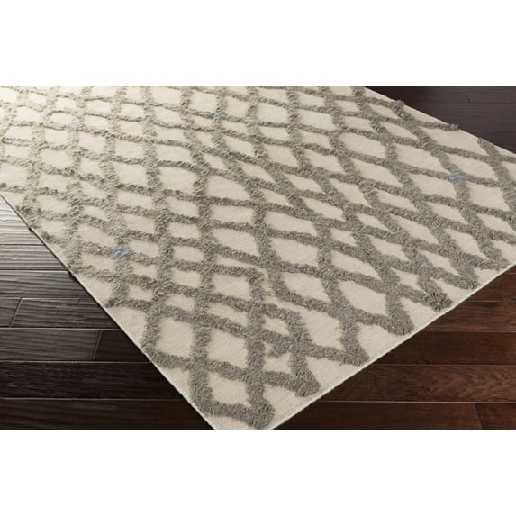 Hauteloom Clare Wool Living Room, Bedroom Area Rug - Natural Fibers - Plush Pile - Medium Gray, Charcoal - 8' x 11'