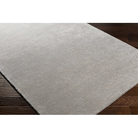 Hauteloom Clarkdale Wool Living Room, Bedroom Area Rug - Solid & Striped - Gray, Light Gray - 2' x 3'