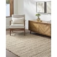thumbnail image 1 of Hauteloom Clarke Boho Handmade Wool Natural Fiber Soft Area Rug - Contemporary Solid Color Minimalist Carpet for Living Room, Bedroom - Dark Beige - 8' Square, 1 of 6