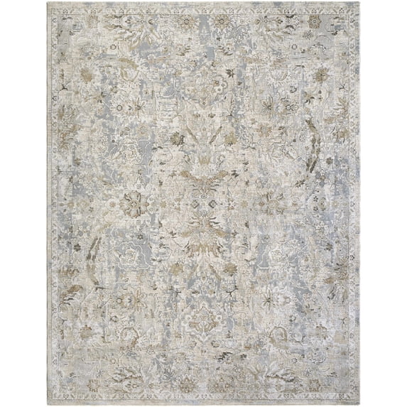 Hauteloom Nasir Hallway, Kitchen Runner Rug - Traditional - Light Gray, Medium Brown, Cream - 2'7" x 7'3"