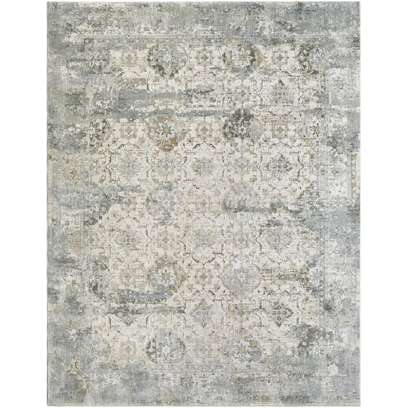 Hauteloom Claydon Living Room, Bedroom Area Rug - Bohemian Traditional Farmhouse - Beige, Gray, Olive - 6'7" x 9'6"