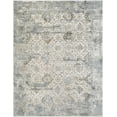 thumbnail image 1 of Hauteloom Njema Area Rug - Distressed Floral Medallion Border Faded - Traditional Oriental Transitional Vintage Contemporary - Light Gray, Charcoal, Cream, Gray, Beige - 9' x 12'2", 1 of 10
