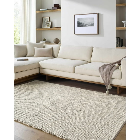 Hauteloom Abercorn Wool Living Room, Bedroom Area Rug - Bohemian, Transitional - Dark Beige - 8' x 10'