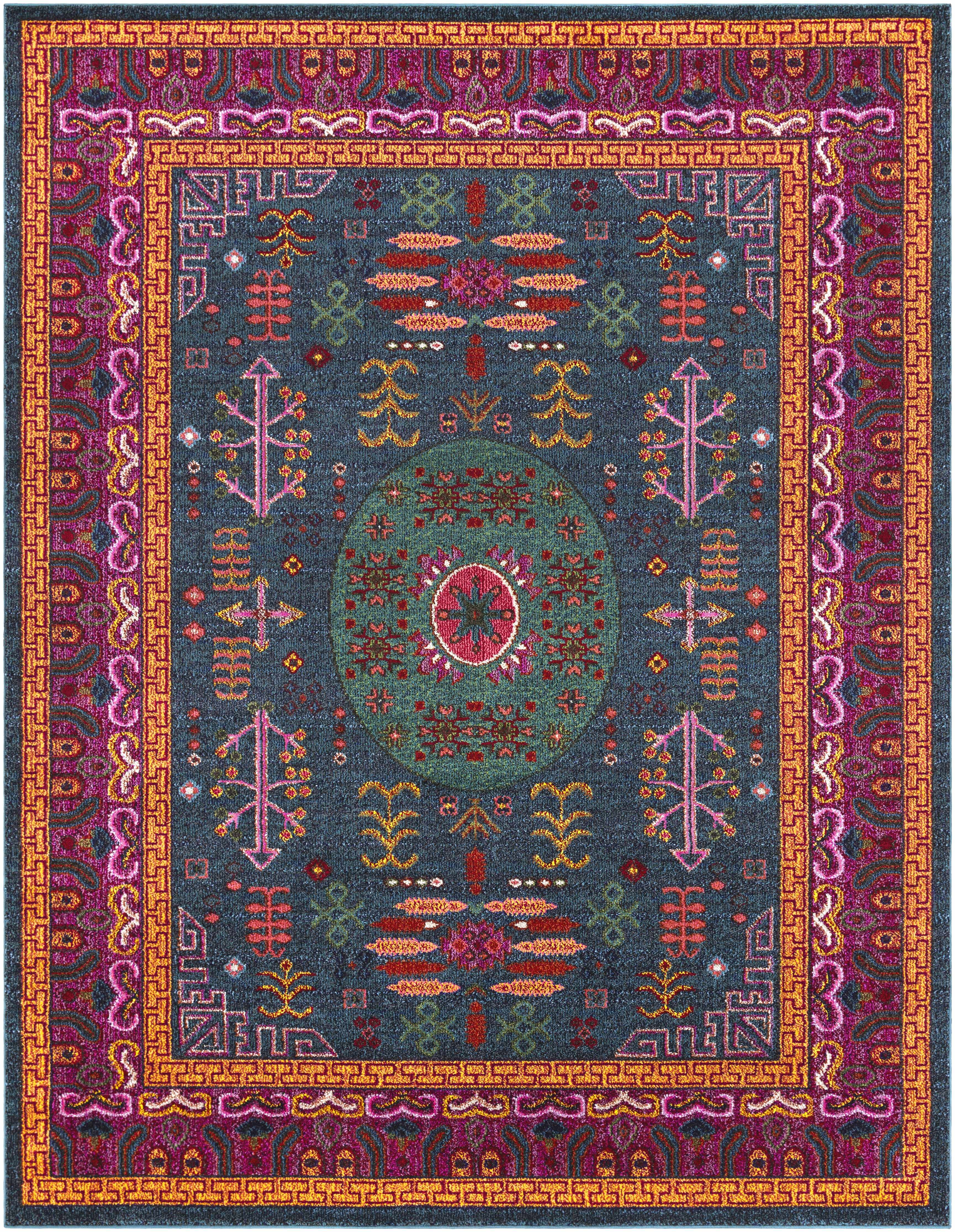 Cleveland Multicolor Polypropylene Low Pile Area Rug 5'3" x 7'3"