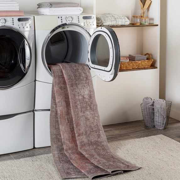 Hauteloom Clondalkin Living Room, Bedroom Machine Washable Area Rug - Traditional - Red, Light Brown, Charcoal - 9'2" x 12'