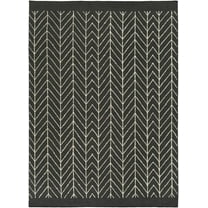 Hauteloom Clymer Wool Living Room, Bedroom Area Rug - Bohemian/Global - Black, Off White - 5' x 7'6"
