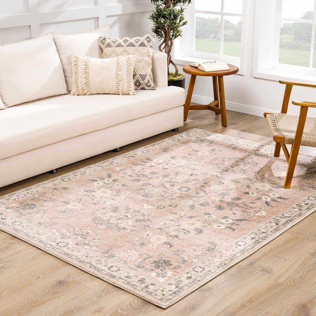 Hauteloom Coalburn Floral Oriental Living Room Bedroom Area Rug ...