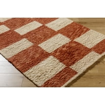 Hauteloom Coleka Wool Living Room, Bedroom Area Rug - Contemporary - High Pile - Camel, Brick Red, Caramel - 18" x 18" Sample