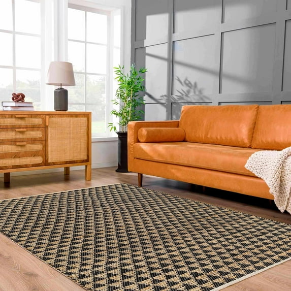 Hauteloom Colm Jute Living Room, Bedroom Area Rug - Brown, Purple, Gray - 8' x 10'