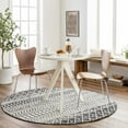 thumbnail image 1 of Hauteloom Constantinople Moroccan Trellis Bohemian Living Room, Bedroom Area Rug - Traditional Farmhouse Carpet - Black, Gray, White - 10' Round Area Rug, 1 of 20