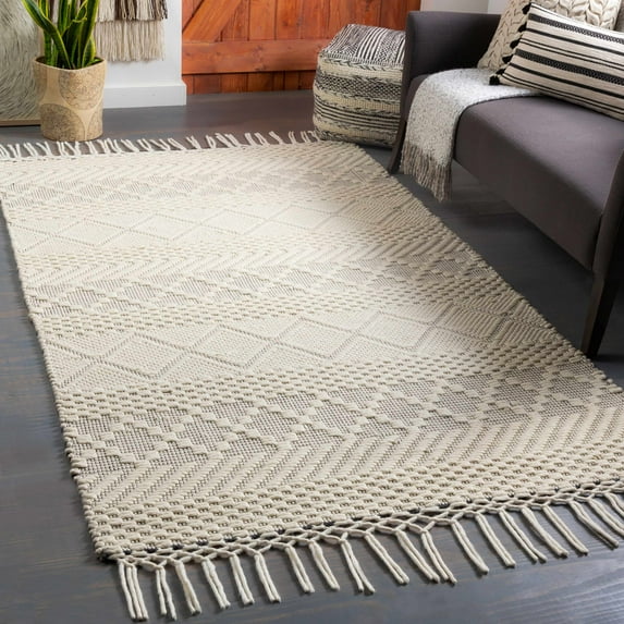 Hauteloom Coquitlam Wool Living Room, Bedroom Area Rug - Black, Beige - 8' x 10'