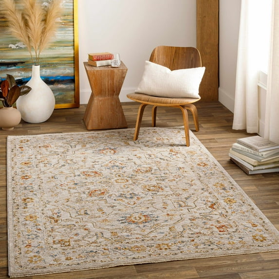 Hauteloom Coromandel Living Room, Bedroom Area Rug - Beige, Blue, Red - 5' x 7'5"