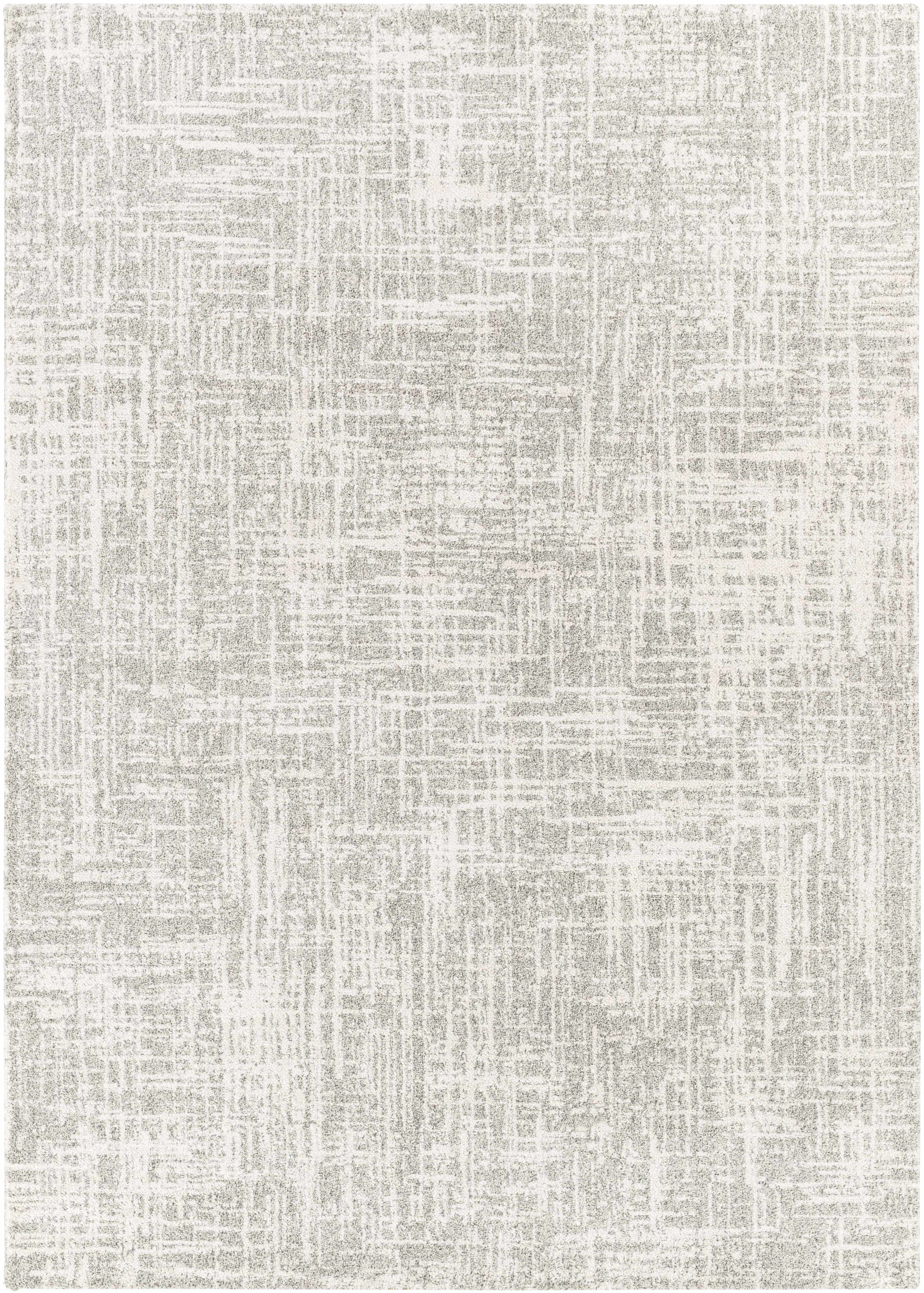 Hauteloom Cowbridge Living Room, Bedroom Area Rug - Contemporary - High Pile - Charcoal, Cream, Peach - 7'10" x 10'
