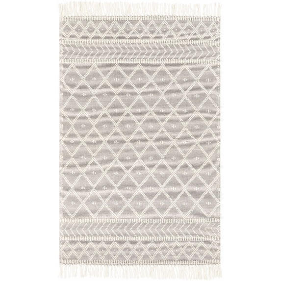 Hauteloom Cromford Wool Living Room, Bedroom Area Rug - Traditional, Transitional - Charcoal, Ivory - 8'10" x 12'